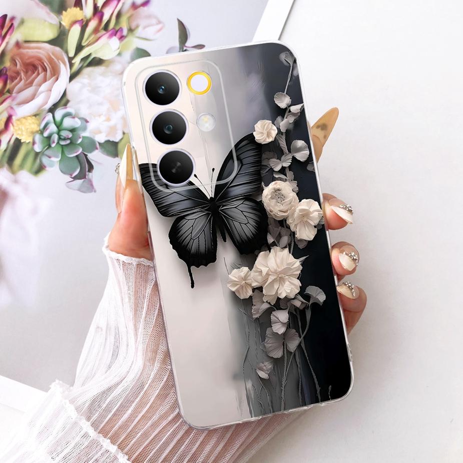 Чехол для Realme C85 Pro Стильные Цветы Бабочка Рисованная Крышка Мягкий Тонкий Чехол для Телефона Для Realme C85 C 85 RealmeC85 Pro 5G Fundas