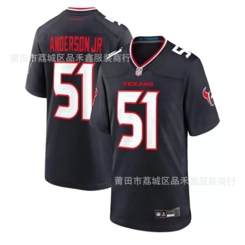 Houston Texans NFL Football Jersey 51 Will Anderson Jr Mens Cotton Athletic Top Basketball Fans