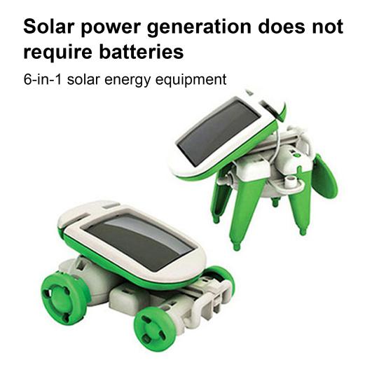 1 6-in-1 Robot Solar Robot Toy Set Dog Steamboat Windmill Car