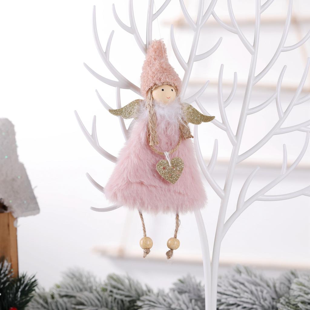 Lovely Christmas Angel Plush Doll Hanging Pendant Christmas Decoration for Home Christmas Tree Decorations Xmas New Year Gifts