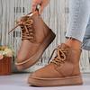 Fashion Lace Up Platform Snow Boots Women Anti Slip Warm Thicken Plush Ankle Boots Woman Thick Sole High Cotton Shoes 36-41
