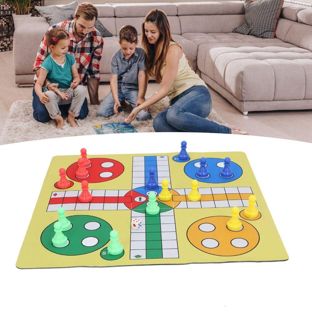Складной рулонный набор для игры в Лудо и шахматы, интерактивная игрушка, шахматная доска, игрушка, игра для вечеринок, летающие шахматы, дорожная, забавная