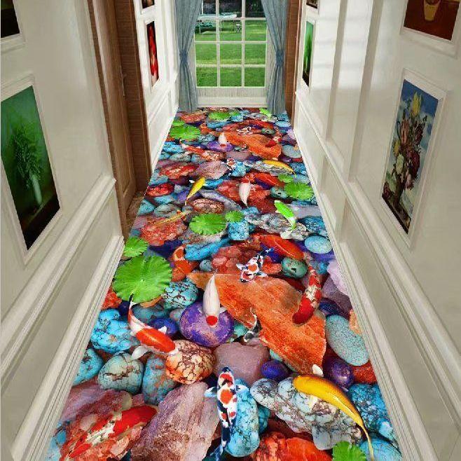 3D ковер, дверь, прихожая, проход, длинный вход, гостиная, домашний поток, ковер с карпом, офисные коврики, коммерческие гостиничные ковры, ковер