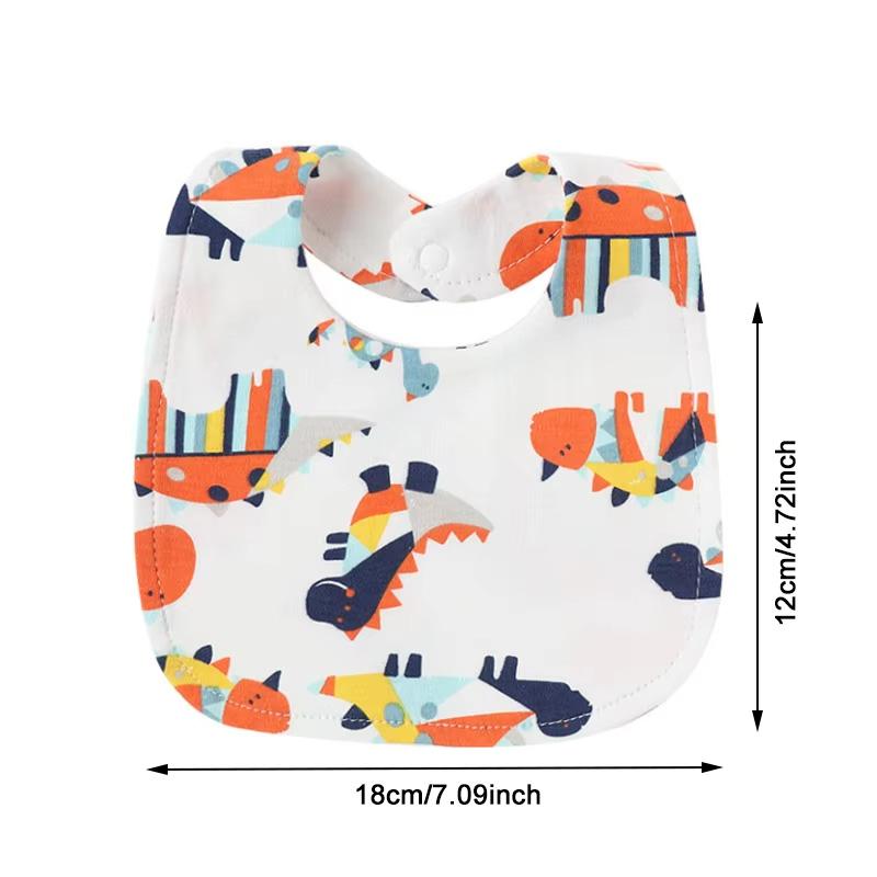 4 Pcs/lot Baby Bibs Printed Striped Infant Saliva Towel Girl Boy Double Layer Cotton Saliva Pocket Absorbent Newborn Burp Cloths