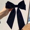 Korean Black Red Big Bow Hair Clip For Women Girls Elegant Long Chiffon Ribbon Hairpins Barrette Hair Accessories Gifts