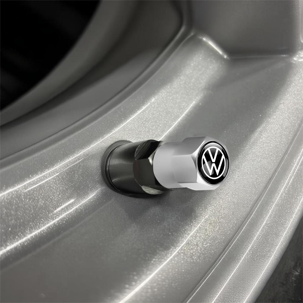 T264PCS Metal Car Wheel Tire Valve Caps Stem Cover Car Accessories For Volkswagen GTI Polo Golf Passat Scirocco Jetta Touareg RLINE