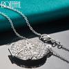 DOTEFFIL 925 Sterling Silver Circular Photo Frame Pendant Necklace Wedding Fashion Jewelry