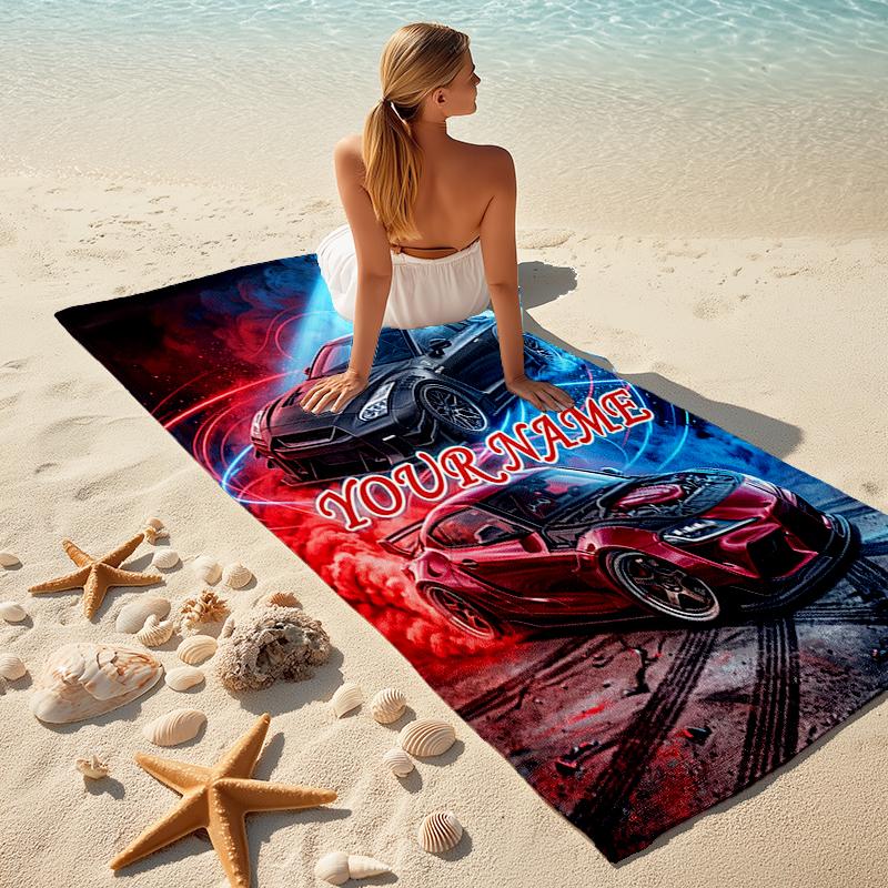1PC Custom Name Dreams Unleashed" Beach Towel Highly Absorbent And Sand-Resistant Towel for Swimming, Pool, Yoga, And Travel Lightweight