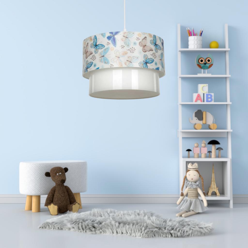 Cake Shaped Butterfly Patterned Pendant Lamp Bedroom Children's Room Teenager's Room Hallway Chandelier