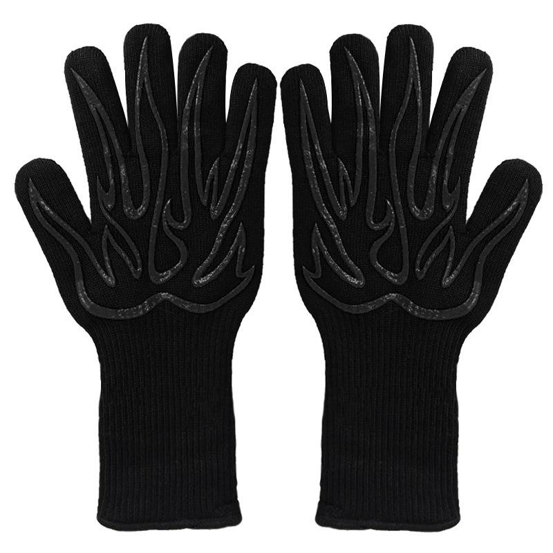 Meier High temperature resistance 500 degrees, silicone barbecue oven microwave oven anti-scalding high temperature insulation gloves
