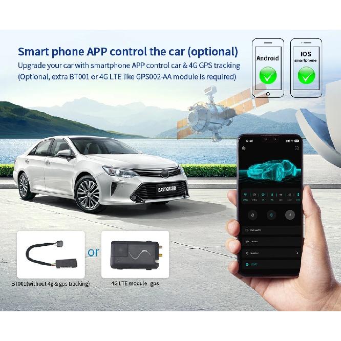 Качественная автомобильная сигнализация Easyguard с пассивным бесключевым доступом, код-сканирующий, автозапуск, запуск кнопкой, NFC-клавиатура, 12В пост. тока