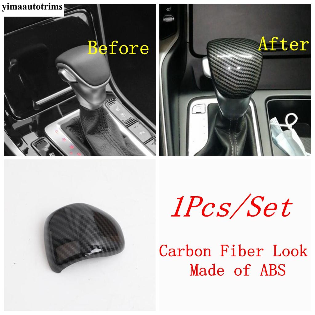 Car Gear Lever Head Shift Knob Decor Cover Trim For Kia Sorento MQ4 ABS Carbon Fiber / Red Interior Accessories