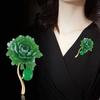 High-end Exquisite Elegance Green Rose Brooch Fashion Clothing Accessories Pin Temperament Blazer Corsage