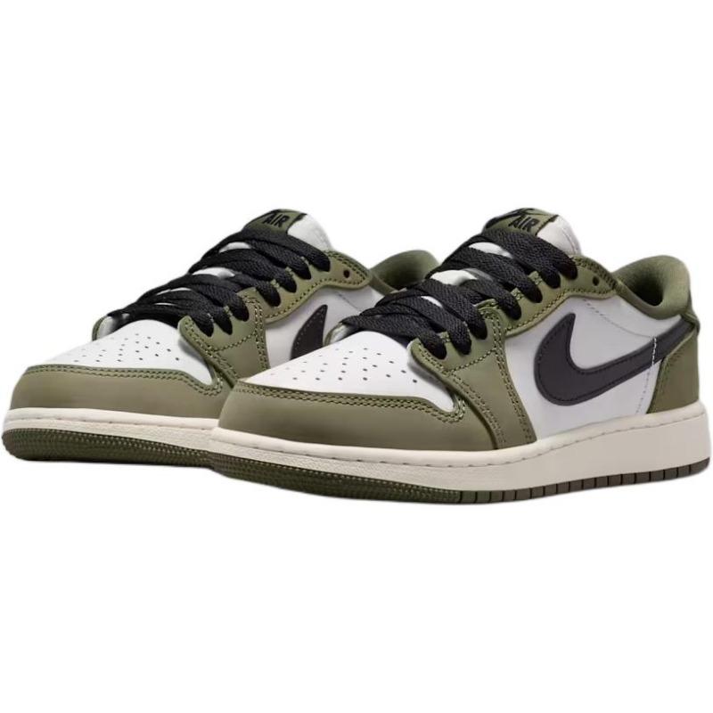 Air Jordan 1 Retro Low "Medium Olive" GS низкие баскетбольные кроссовки оливково-зеленый/черный/белый унисекс HQ6999-200