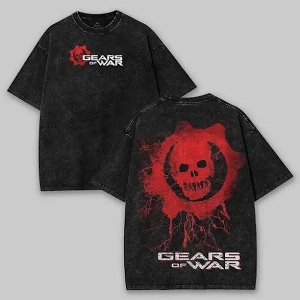 Футболка Gears of War, Топ с коротким рукавом, Унисекс Игровая рубашка, Gears of War F