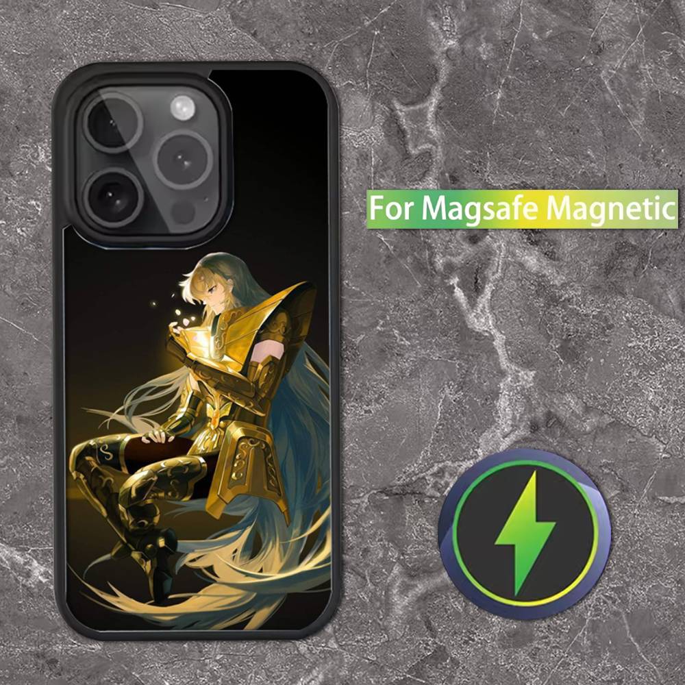 Чехол для телефона Saint Seiya Дева Шака Для iPhone 16,15,14,13,12,11,Pro,Max,Plus,Mini,SE Магнитная беспроводная зарядка MagSafe