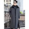 High-end Cashmere Coat Winter New Middle-aged Gentleman Woolen Coat Long Fox Fur Collar Windbreaker for Men