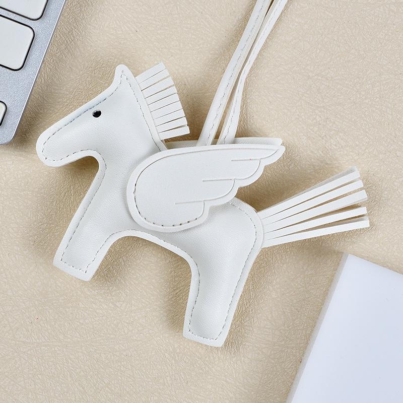 Брелок-подвеска в виде пони Пегаса с кисточкой - милый кожаный мультяшный контрастный цветной шарм