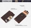 Crazy Horse Leather Anti-Theft Card Holder with Automatic Aluminum Alloy Slot and Zippered Coin Purse