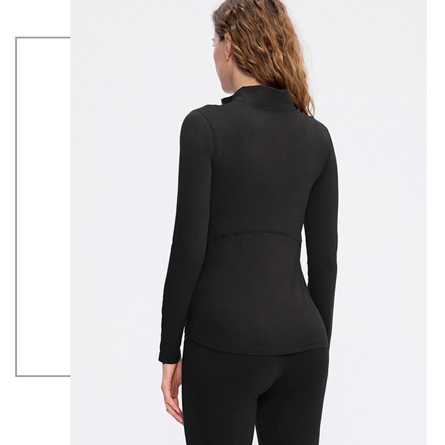 Новая женская осенне-зимняя флисовая куртка для йоги, тренировок, бега, с длинным рукавом, худи на молнии до середины.