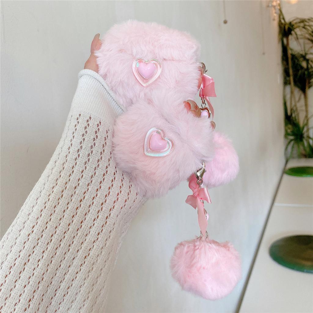 Autumn and winter plush little love for Apple AirPods 1 generation Bluetooth headset case Pro1 headphone case 1st generation