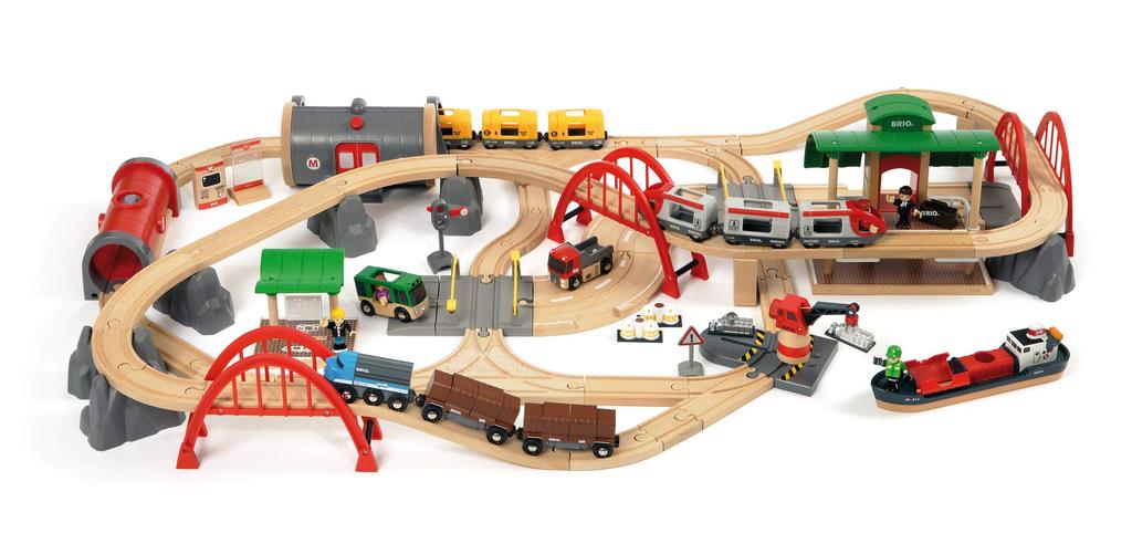 BRIO WORLD Rail & Road Deluxe Set Ages 3+ (Train Toy Wooden Rail) 33052