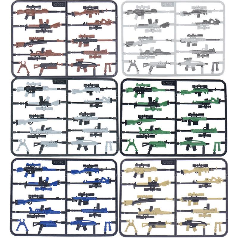Военный строительный блок, аксессуары для кукол, оружие, сборка, строительный блок, двухцветная снайперская винтовка, доска, игрушка