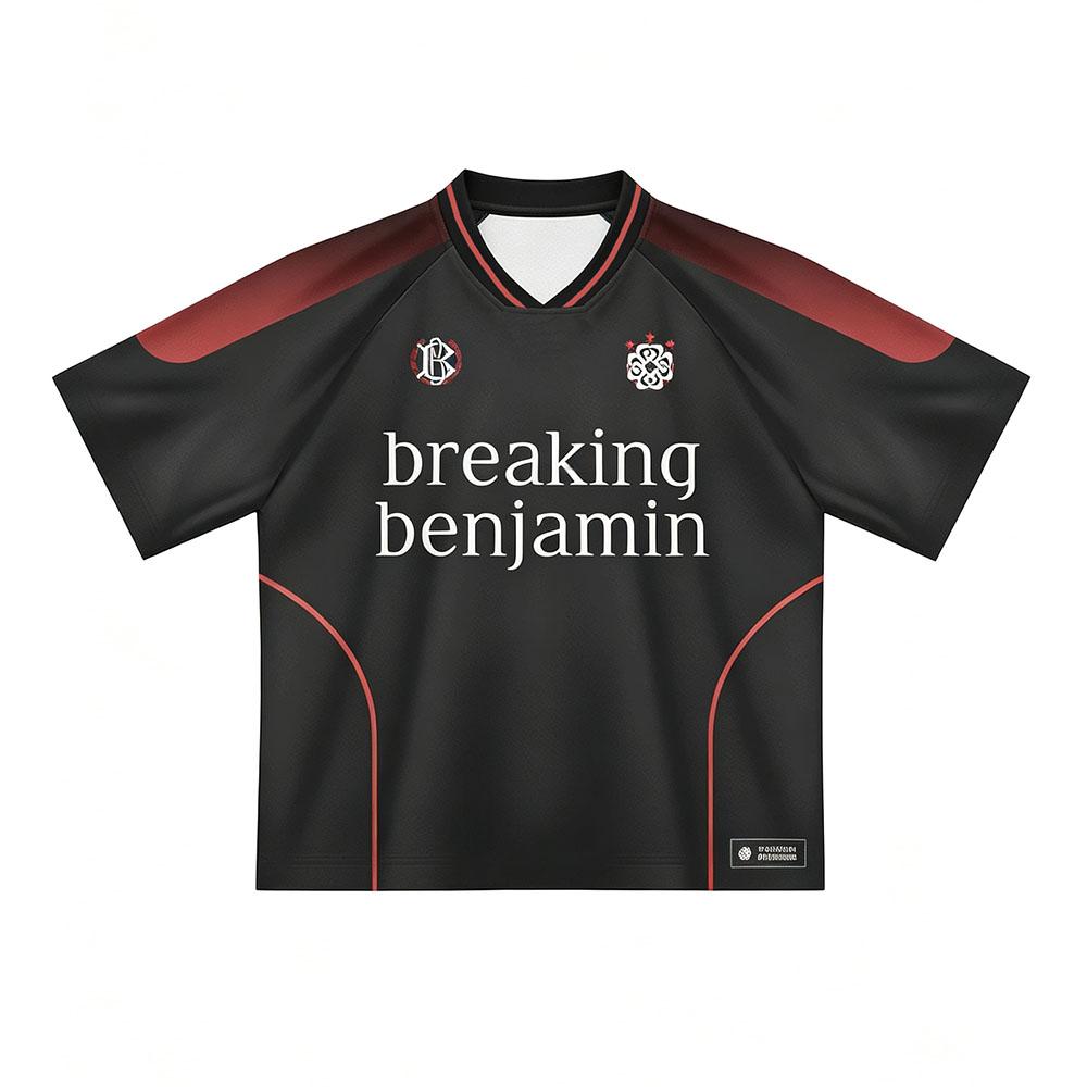 Breaking Benjamin BBFC Home Jersey Short Sleeve Unisex Streetwear Football Tees Summer Casual Loose Fashion T-shirt Print Merch