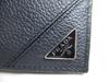 Authentic PRADA Navy blue Leather Bifold Wallet Compact Wallet #a691  Open box