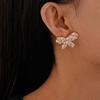 Элегантные серьги-пусеты «Бабочки» с цирконами с золотым покрытием - Стерлинговое серебро для женщин