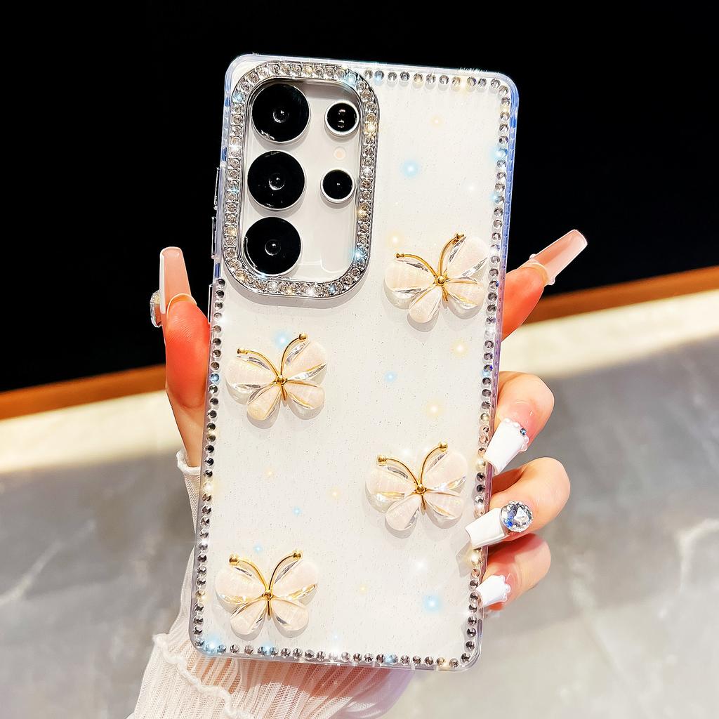 3D Bowknot Glitter Phone Case for Samsung Galaxy S25 S24 S23 Ultra S24 FE A07 A15 A16 A26 A36 A56 5G Bling Diamond Back Cover