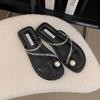 Flat-bottomed set of toe small cool slippers shoes New summer soft-soled with skirt rhinestone sandals