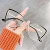 Anti-blue Light Women  Eyewear Luxury Metal Frame Oversized Optical Spectacle Eyeglasses Female Vintage Glasses