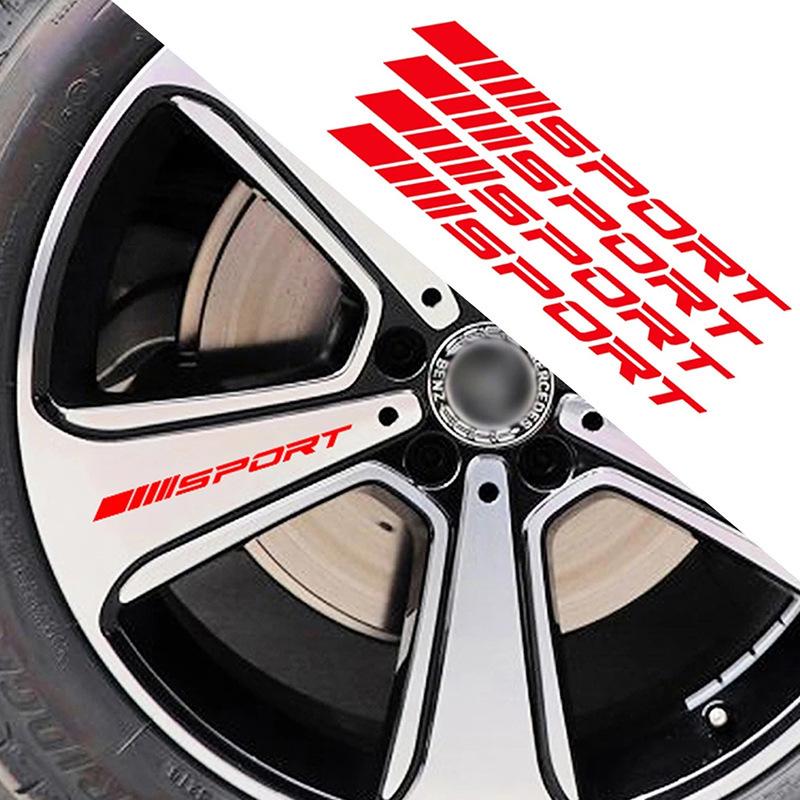 4-Piece Спортивные Наклейки на Ступицы Колес Кольца Колес Колесные Диски Racing Tire