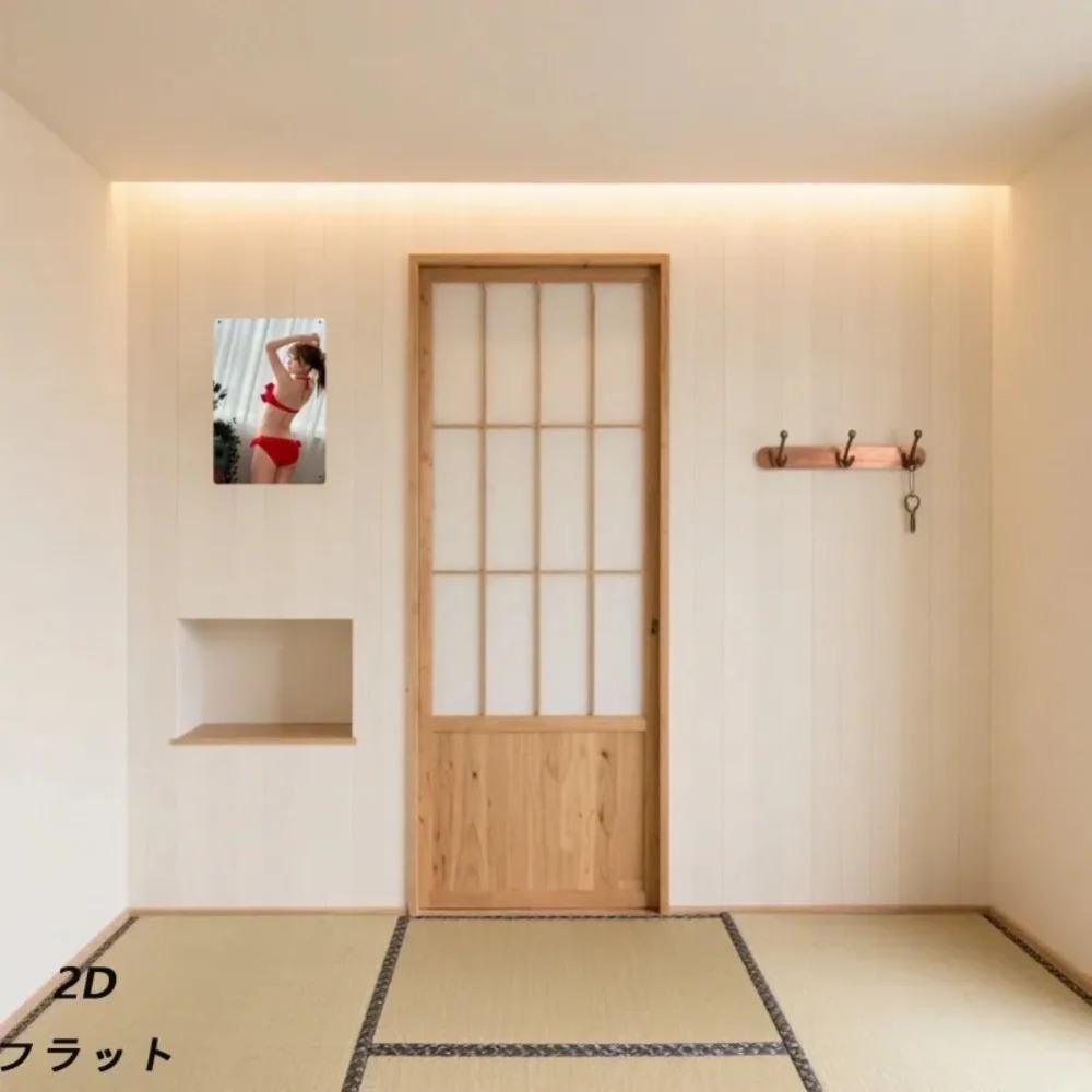 Винтажная Красная Купальница Девочка Жестяная Вывеска 8x12 дюймов, Плоское Металлическое Настенное Искусство для Мужской Комнаты Гаража Бара