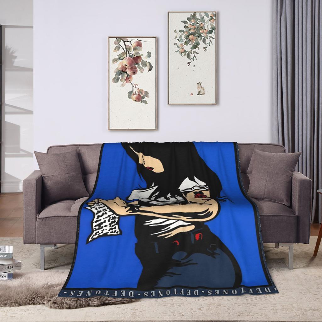 D-Deftoness Nu Metal Warm Blankets Girls Boys Plush Throw Blanket Graphic Living Room Flannel Bedspread Sofa Bed Cover