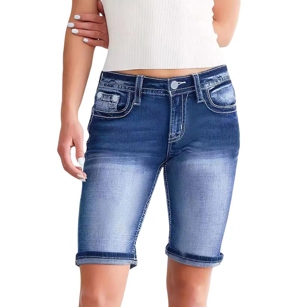 Женские джинсовые классические универсальные модные шорты с высокой талией