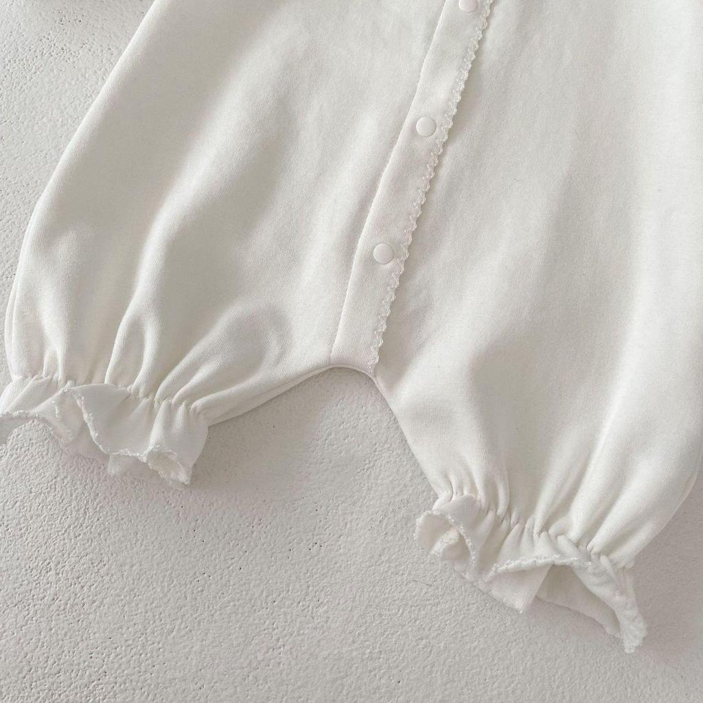 Ромпер с длинным рукавом для маленьких девочек, однотонный - Новая весенняя коллекция