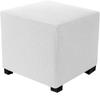 Square Ottoman Cover Polar Fleece Elastic Footstool Slipcover Furniture Protector For Home Pouf