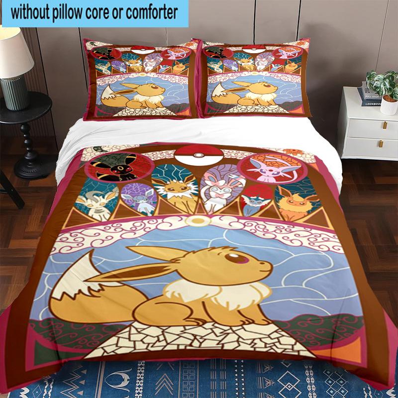 3PCS Cute Pika Adventure 3pcs Bedding,Including 3PCS Duvet Cover And 2pcs Pillowcases Perfect for Christmas,Ideal for Bedroom, Dormitory