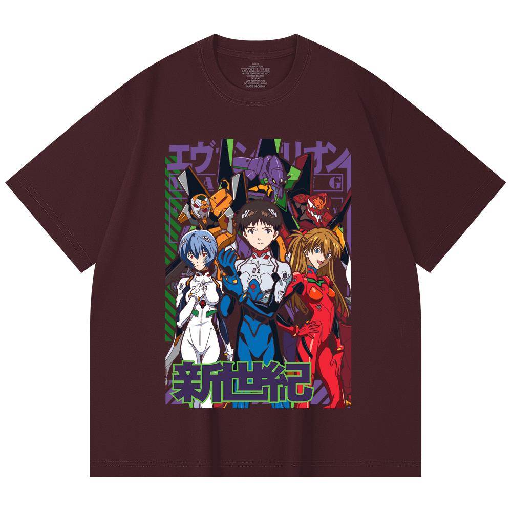 230 Gsm 100% Cotton Evangelion V11 Print Unisex Heavy Cotton T Shirt