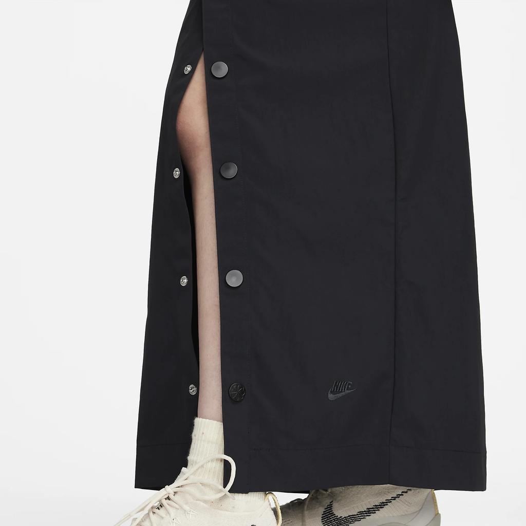 Nike Свободная однотонная юбка макси с высокой талией, женские низы, черный цвет FB8355-010