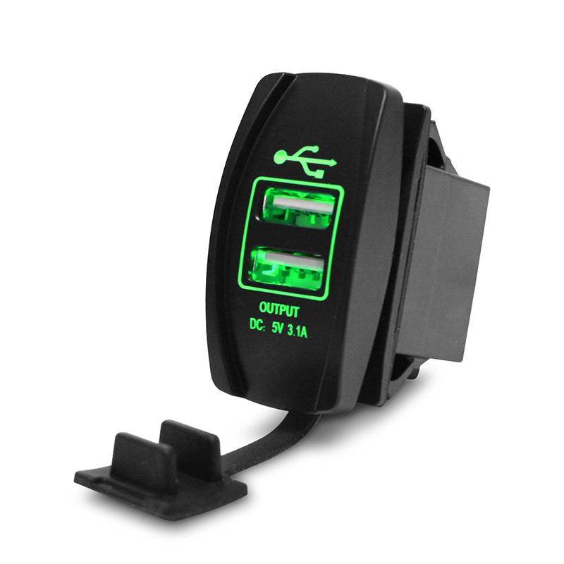 Автомобильное зарядное устройство USB C PD QC3.0 с двумя USB-разъемами для автомобильного зарядного устройства 12 В 24 В, адаптер питания для зарядки телефона, мотоцикла, лодки, морского грузовика, квадроцикла