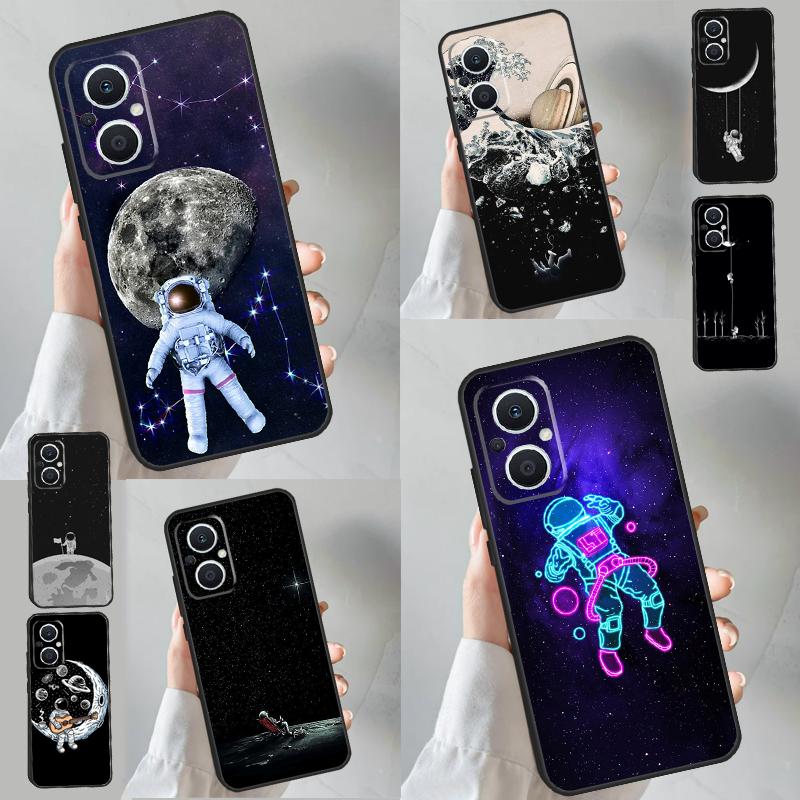 Чехол с изображением Луны, Звезд, Космоса, Астронавта для OPPO Reno 11 10 Pro 8 7 6 5 4 Lite 8T 5Z 4Z 11F OPPO Find X5 X6 Pro X2 Neo X3 Lite