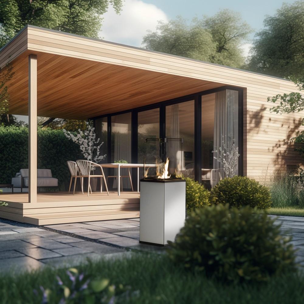 Patio Gas Heater Glass Panel White Automatic 8,2 kW