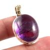 Натуральный аметист драгоценный камень 925 стерлингового серебра ювелирные изделия двухцветный кулон 1.3" w4p61