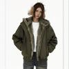 Men Women Winter Hooded Cotton Padded Jacket Thick Warm Coat With Faux Fur Collar Loose Fit Daily Wear