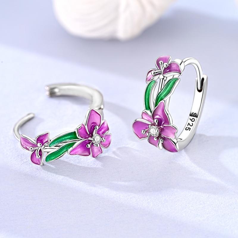 Новые Серьги из Серебра 925 Пробы Бабочка Подсолнух Светящийся Светлячок Ирис Кольцо Серьга Для Женщин Изготовление Украшений Подарок