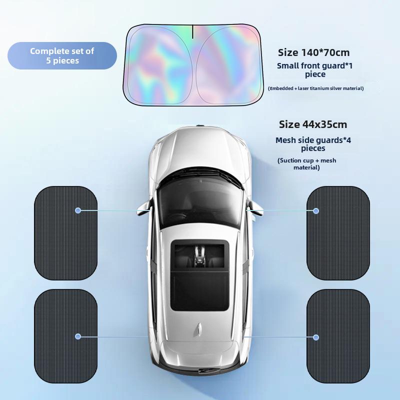 Универсальный титаново-серебряный лазерный автомобильный солнцезащитный козырек - теплоизоляция и защита от солнца