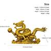Brass Dragon Feng Shui Statue – Chinese Power, Prosperity & Protection Figurine for Entryway, Home Office Desk or Shelf Decor, Lucky Gift for Boss,